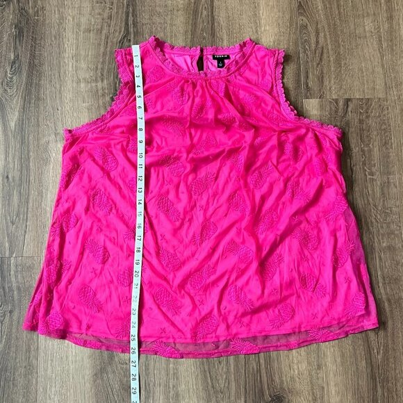 Torrid Ruffle Mock Neck Pineapple PinkTank Sz 1 (1X) - Picture 9 of 11